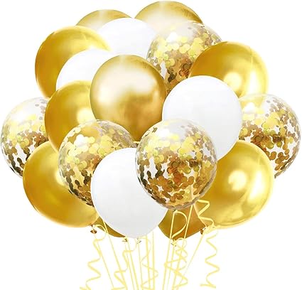 Amazon Com Confetti Balloons Set 100 Pack 12 Pink White Rose