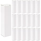 AUEAR, 50 Pack White Kraft Paper Lipstick Boxes Empty Lip Gross Box 3.35"x0.79"x0.79" Rectangle Balm Perfume Essence Oil Packaging Cases for DIY Gloss Gift