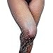 PrincessXOXO Women's Rhinestone Fishnets Tights High Waist Pantyhose Stockings Crystal Mesh (White Rhinestone Black)
