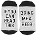 If you can read this bring me a beer Cotton Socks Christmas Gift for Wine Lovers Birthdays Lunies, Black