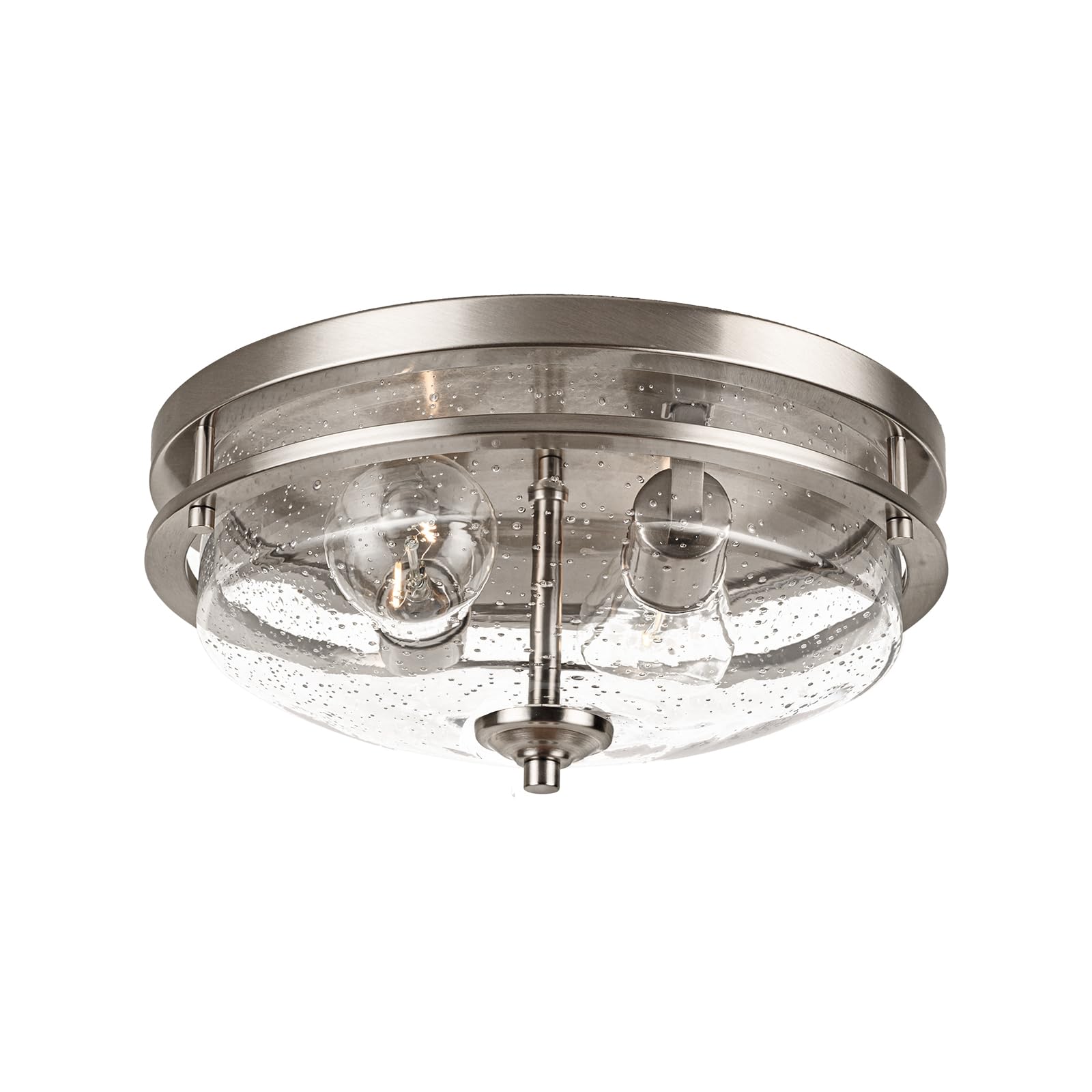 Photo 1 of PARTS ONLY ----------------------------------Edwarmlux Flush Mount Ceiling Lights, 2-Light Farmhouse Close to Ceiling Light, Industrial Ceiling Lighting Fixture for Kitchen Hallway Bedroom Living Room Stairways Porch (Brushed Nickel)