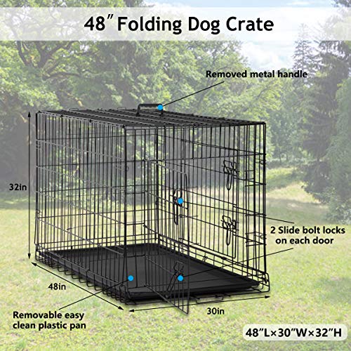 48 inch Dog Cage Large XXL Dog Crates for Large Dogs Folding Dog
