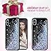 Caka iPhone X Case, iPhone Xs Glitter Case Bling Sparkle Luxury Fashion Flowing Floating Liquid Quicksand Waterfall Glitter Girly Girls Women Cute TPU Black Case for iPhone 10 X XS (Blue Purple)