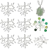 NBEADS 8 Pcs Branch Shape Blanks Prong Settings, Handmade Claw Bead Tray Bezel Trays Branch Brooches Metal Beads for DIY Crafts Necklace Jewelry Making, Silver