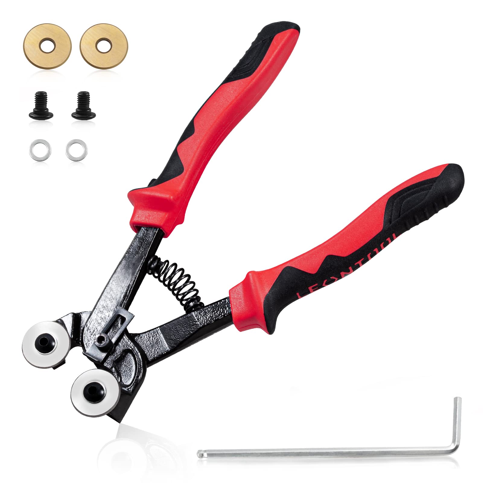 LEONTOOL Wheeled Glass Mosaic Nippers 7.5-Inch Heavy Duty Tile Cutter Pliers Mosaic Tools Ceramic Tile Nipper Tile Mosaic Trimmer Nipper Cutter Pliers with Comfort Handle