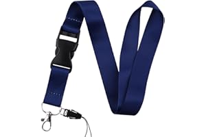juanooo Solid Navy BLue Neck Badge Lanyard for Keys & ID Badge Cute Keychain Lanyard for Women Men Staff Teachers Cool Breakaway Key Lanyard for ID Holder