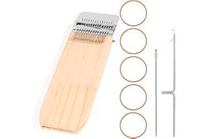 Mini Darning Patch Loom Kit, Portable Knit Loom with 14 Hooks, Quick Mending Needles Tool for Socks Jeans Clothing Holes, Wea