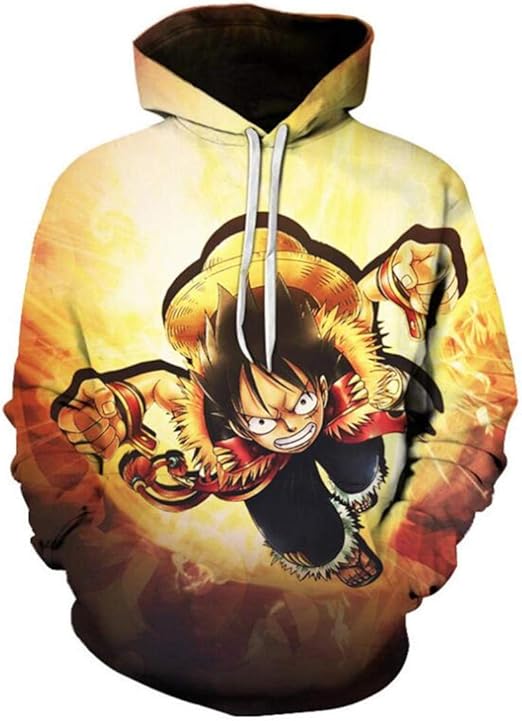 Amazon パーカー アニメワンピースルフィメンズ3dプリントパーカーユニセックス漫画長袖カップルパーカー トレーナー パーカー 通販