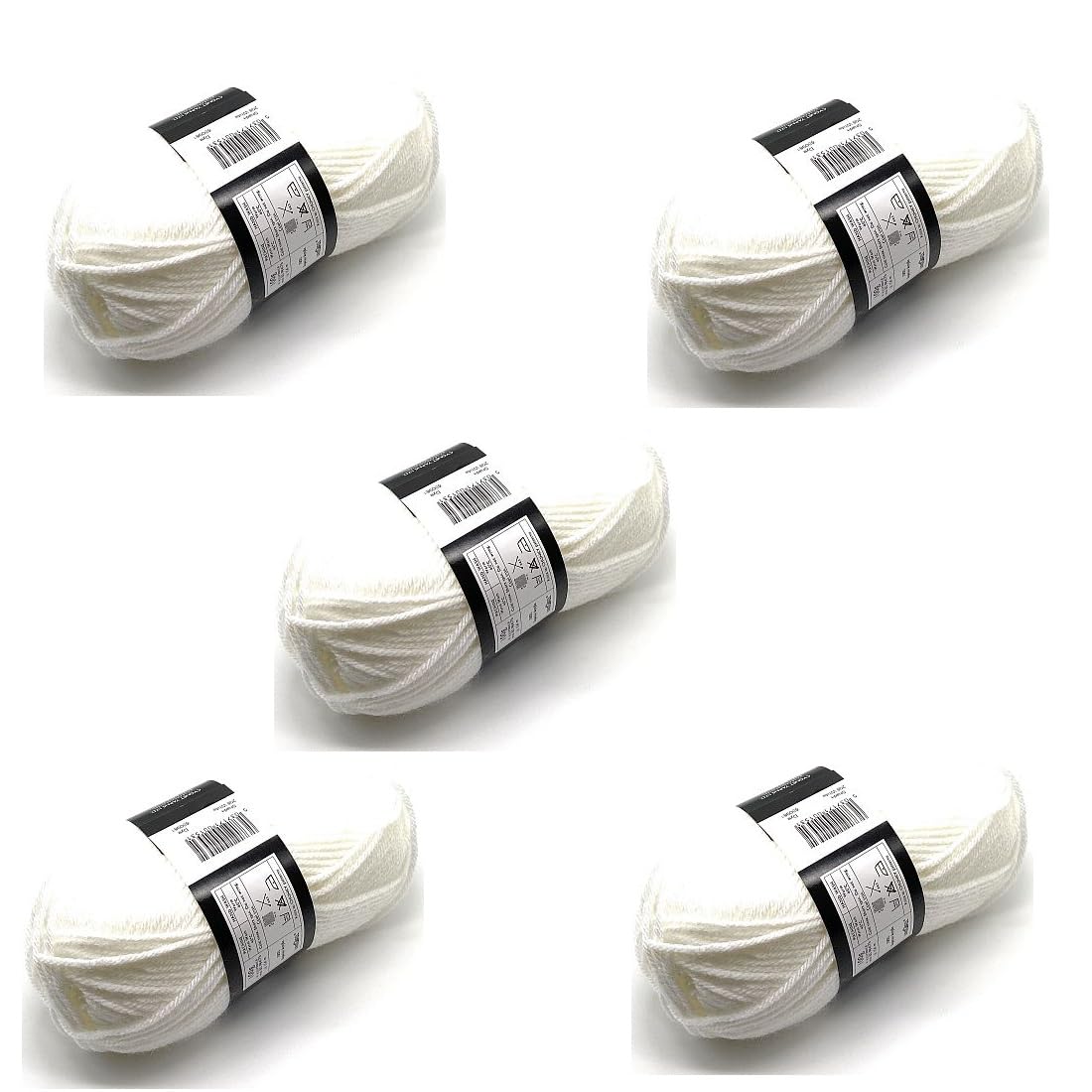 Lexicon Select Pack of 5 x 100g Balls Chunky Wool - White