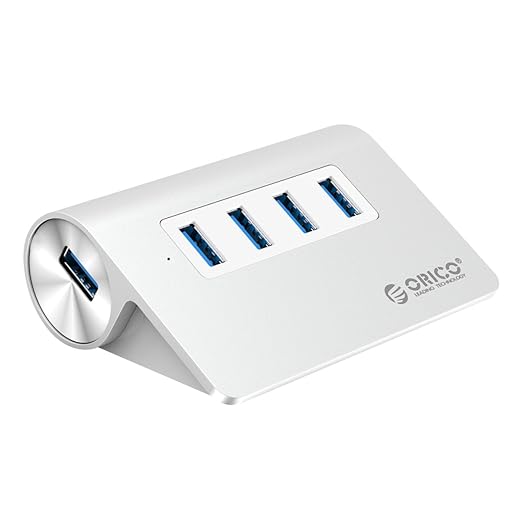 ORICO Aluminium USB 3.0 Hub,Portable 4 Ports HUB mit 1m USB 3.0 Kabel für Notebook Ultrabook Tablet MacBook iMac