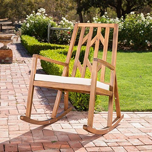 Christopher Knight Home Nuna Outdoor Wood Rocking Chair w/ Cushion