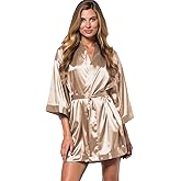 Turquaz Women's Bride Bridesmaids Silky Robe Satin Kimono Robes for Women Lingerie
