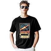 Men's T-Shirt Rocket Graphic Tees Cotton Short-Sleeve Casual Tops Space Journey