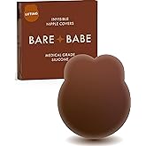 Bare Babe Nipple Covers with Lift - Reusable Sticky Bra Push Up - Waterproof Nipple Pasties Strapless Bras for Women 4 Shades