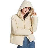 Yimoon Womens Cropped Puffer Jacket Winter Warm Quilted Jacket Short Puffer Coat with Removable Hood