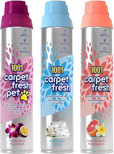 1001 Carpet Fresh Mixed Triple Pack Brand New Odour Remover Foam