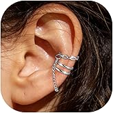 SPORCLO Ear Cuff Earrings for Women Non Piercing Helix Cartilage Clip on Ear Cuffs 14K Gold Plated & Sterling Silver Stainless Steel Hypoallergenic Huggie Hoop Fake Earring Set Jewelry Gift