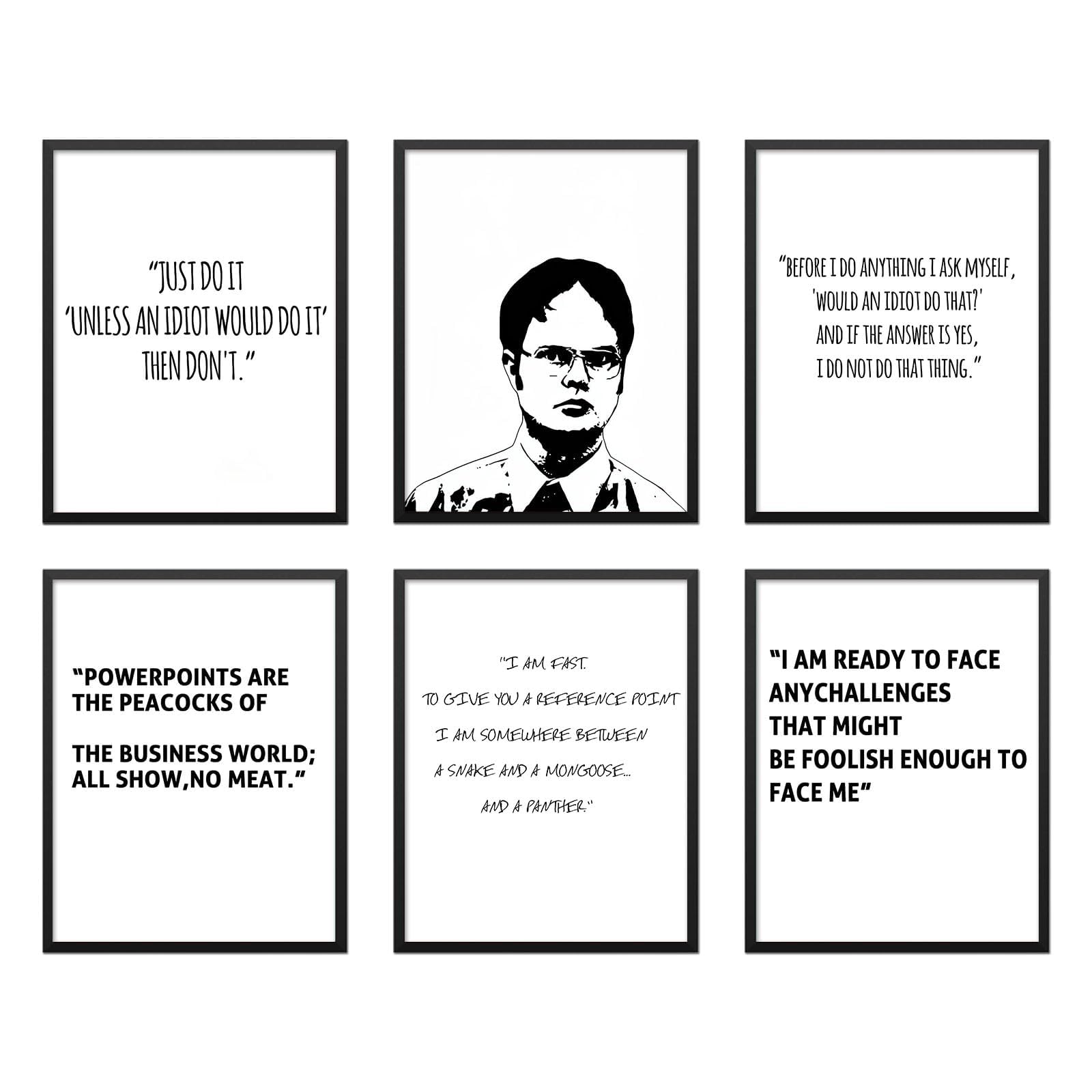 Photo 1 of The Office Motivational Quote Poster Set - 6 Unframed Inspirational Wall Art for Office Decor