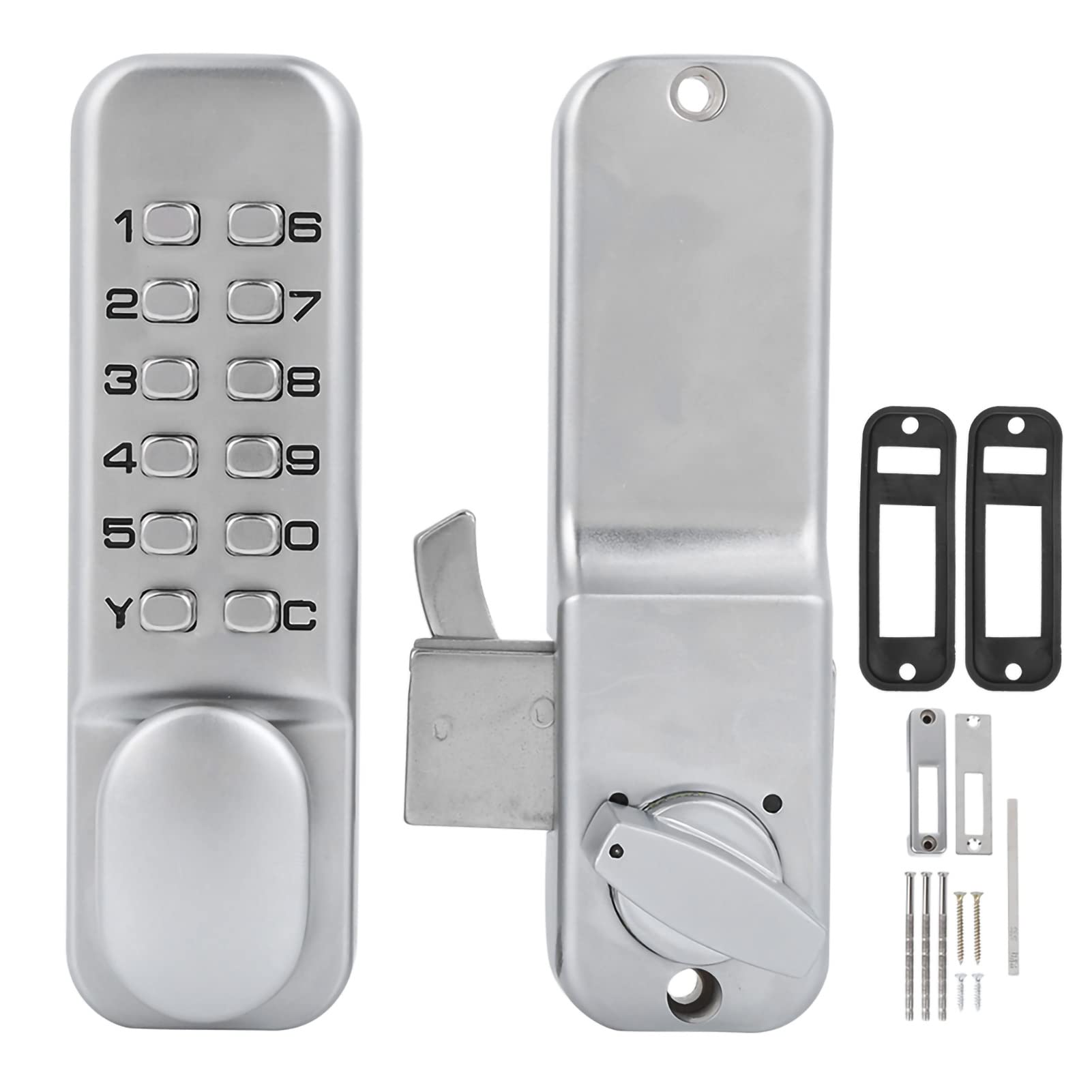 Photo 1 of Mechanical Code Lock , Zinc Alloy 1 to 11 Digits Mechanical Combination Lock with Reset , Sliding Door Keyless Entry Door Lock with Keypads Door Knob , for Kitchen Office Balcony Warehouse