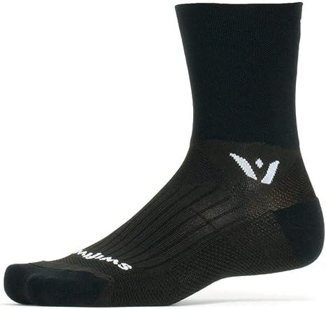 Swiftwick- PERFORMANCE FOUR Trail Running & Cycling Crew Socks, Max Durability
