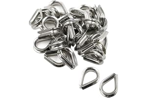 Hxchen 20Pcs M5 316 Stainless Steel Thimble for 3/16" Diameter Wire Rope