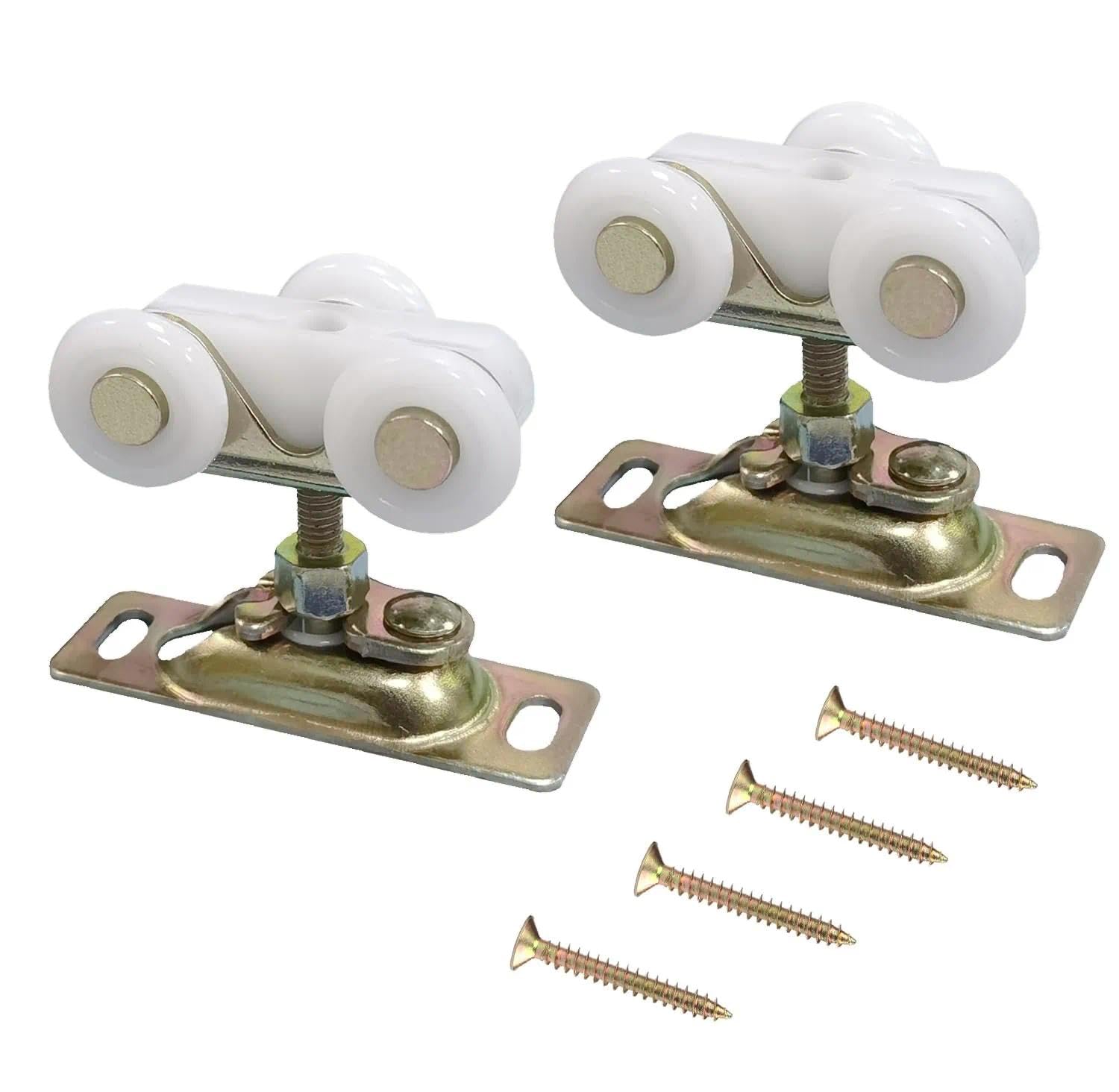 2 Pack 3/4 Inch Sliding Pocket Door Rollers Assembly Nylon Wheels Pocket...