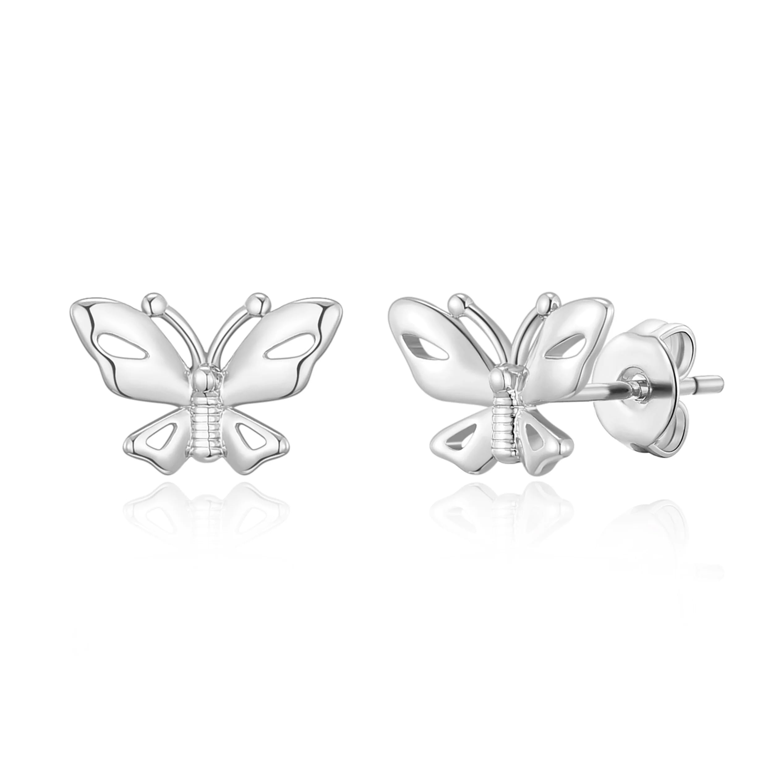 Philip Jones Silver Plated Butterfly Stud Earrings