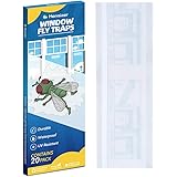 Kensizer 20-Pack Window Fly Traps, Fly Paper Sticky Strips, Fly Catcher Clear Windows Trap for Home, House Fly Killer Lady Bu
