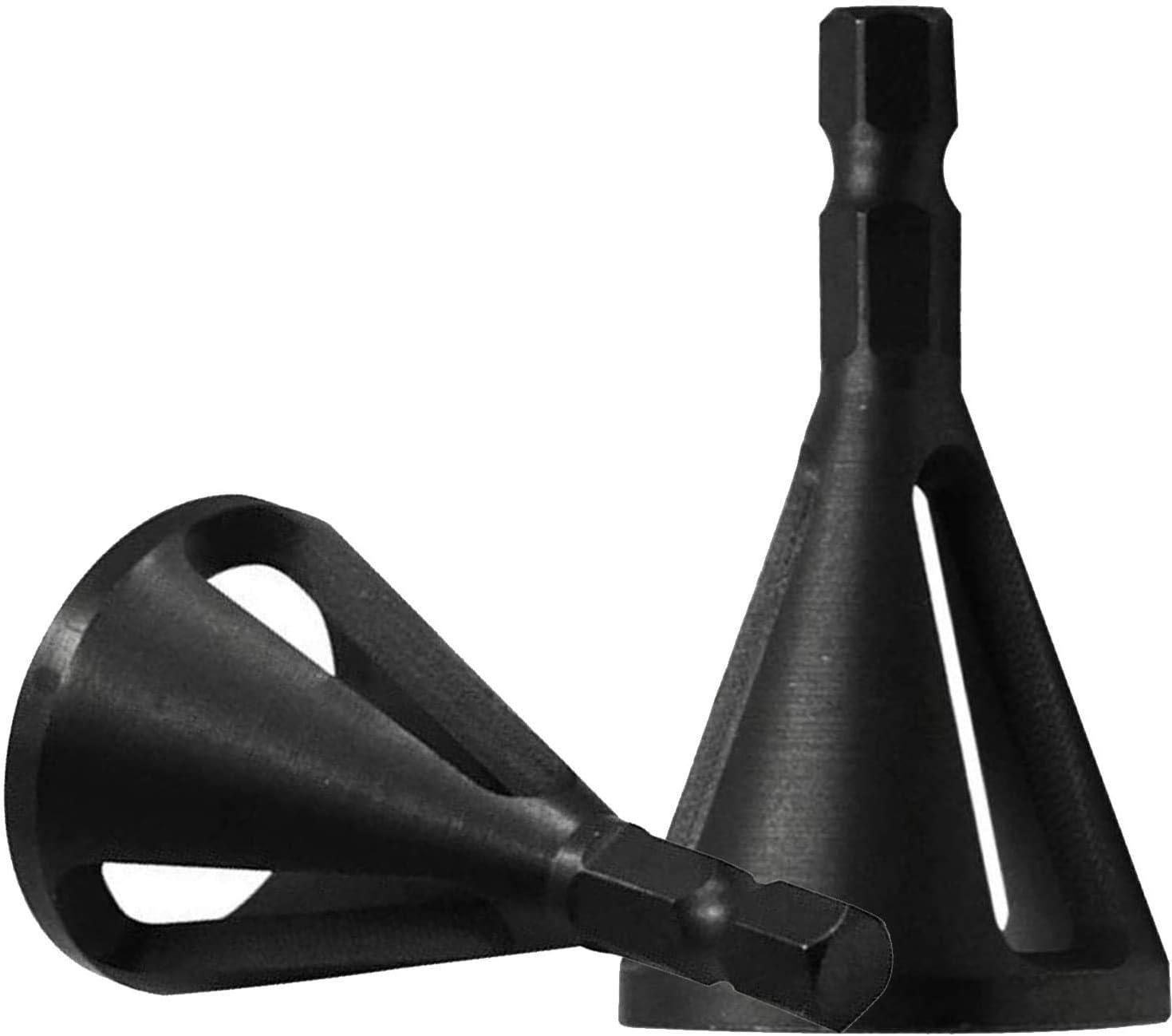 TIANSE 2 PCS Deburring External Chamfer Tool Stainless Steel Hex Shank Drill Bit Remove Burr Repair Tools for Drill Bit Eliminate Damaged Extractor Fits Size 8-32 Bolts (Black)