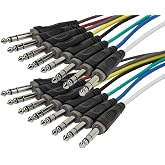 Monoprice 8-Channel 1/4-Inch TRS Male to 1/4-Inch TRS Male Snake Cable - 3 Feet, 26AWG, 8 Balanced Mono and Unbalanced Stereo Lines