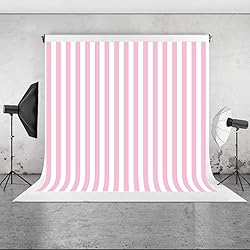 HUAYI 8x8ft Pink White Stripe Background Baby