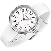 Bomieux Smaller Nurse Watch for Nurses Doctors Women,Waterproof Analog Watches with Easy Read Luminous Dial,Military Time Watch with Japanese Quartz Movement,Second Hand, 12/24 Hours,Silicone Band