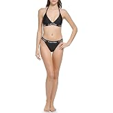 Calvin Klein Women's Low Waisted Elastic Logo Triangle Bikini Set