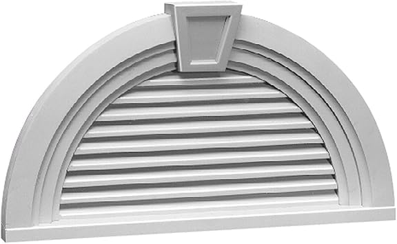 Fypon Hrlv36x18mtk 36 W X 18 H Half Round Decorative Louver With