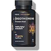 Ideal Infusion Fermentation Based L-Ergothioneine 30mg: Longevity Vitamin, Antioxidant, Anti-Aging, Heart & Brain Health (60 Servings) Vegan