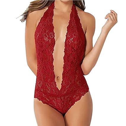 TianWlio Damen Dessous Nachtwäsche Mode Sexy Frauen Verführerische attraktive Spitze durchbohrt aushöhlen Dessous Anzug