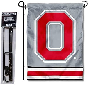 College Flags & Banners Co. Ohio State Garden Flag and Flag Stand Pole Holder Set