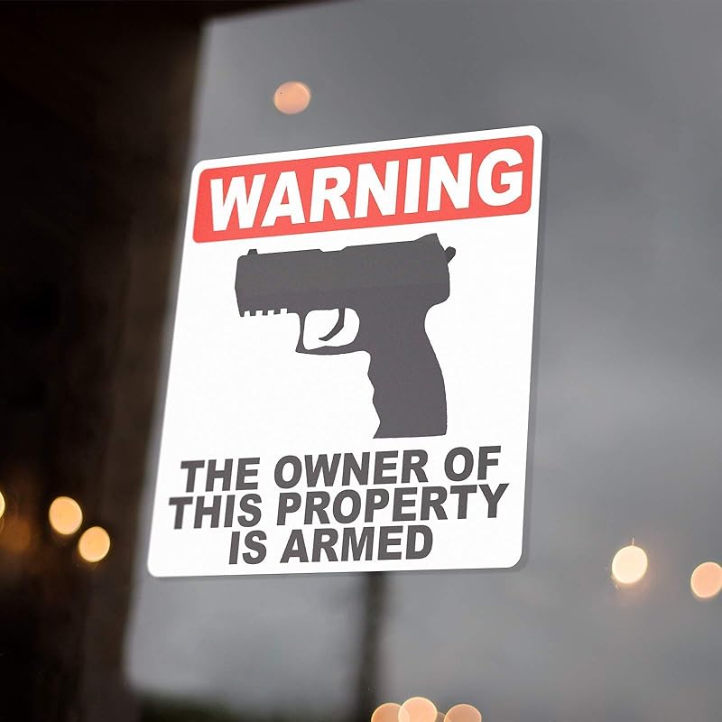 Gun Sign For Property The Owner Is Armed Weather and Fade