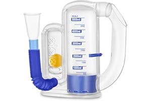 AIRAVENTUS Incentive Spirometer Adult, Breathing Exercise Device for Lungs, 5000ml Capacity, Made with Medical-Grade Shatterproof PC Material, Easy-to-Read Scale, Airflow Indicator for Controlled Breathing