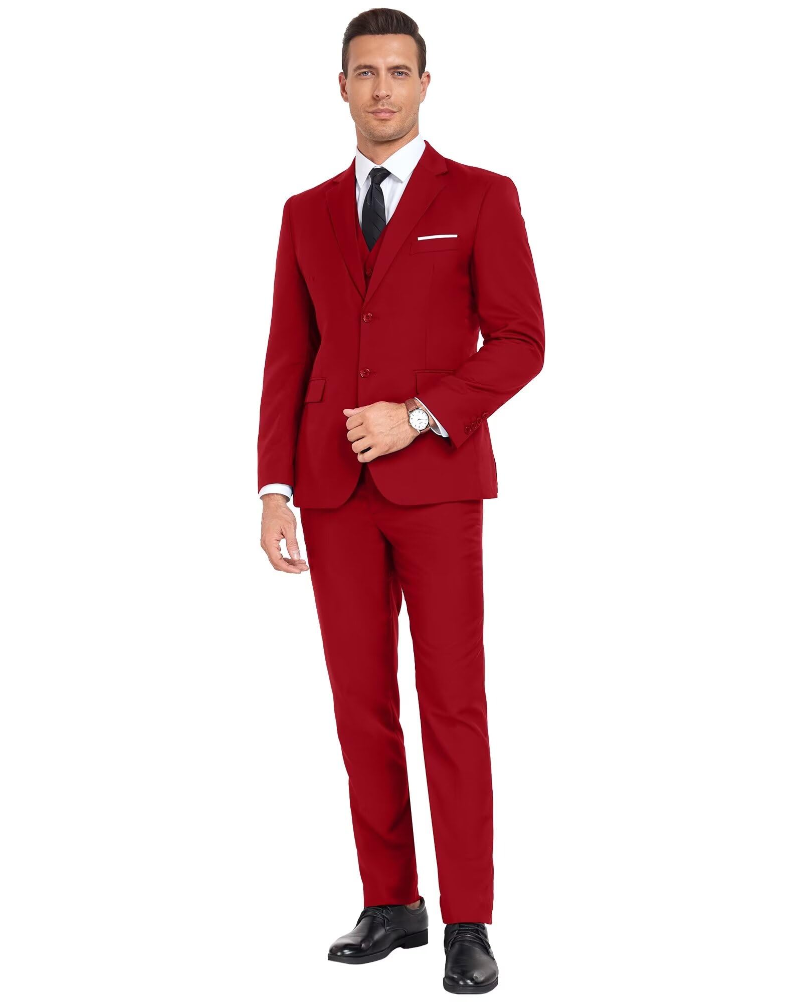 Men's Burgundy  Regular Fit Suit main image 0