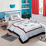 NEWLAKE Airplane Bedding Quilt Sets-2 Pieces of Bedspread Coverlets, Twin Size