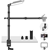 NEEWER Tabletop Overhead Camera Mount Stand with 2 Section Telescopic Extension Arm, Phone Holder, Ball Heads, Screw Adapters