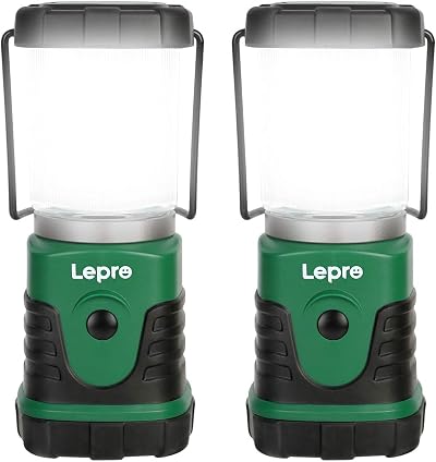 Lepro Battery Powered Camping Lantern Pair 350 Lumen IPX4