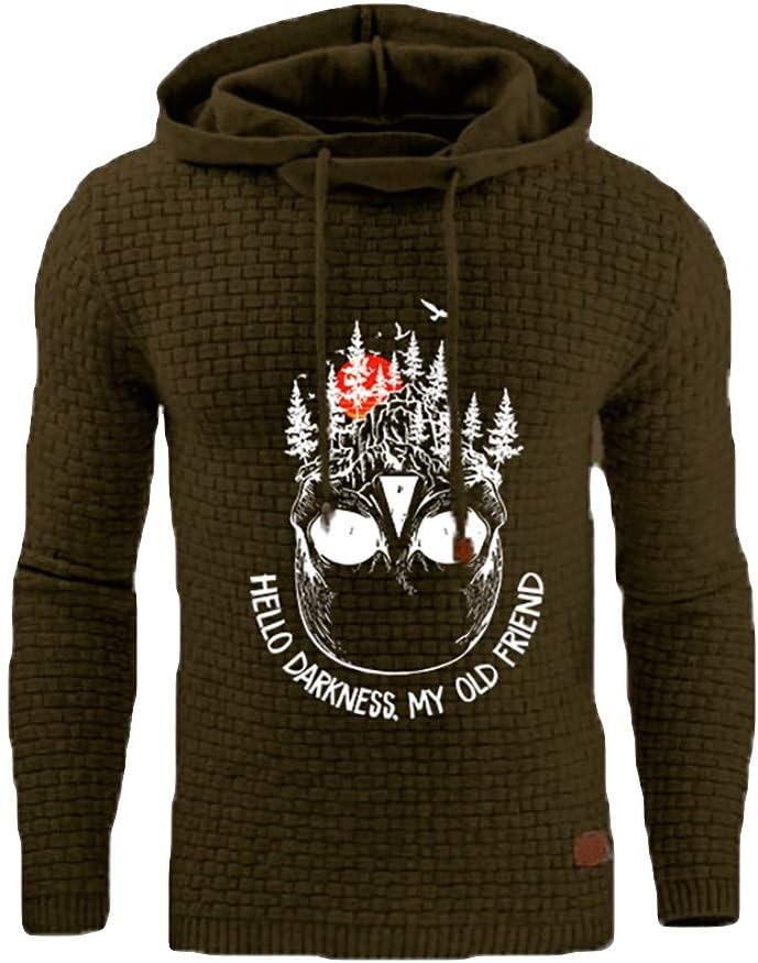KUDICO Mens Hoodie Sweatshirt Casual Letter Printed Long Sleeve Tops Pullover Fashion Plaid Cloth Pullover Outerwear Oversized