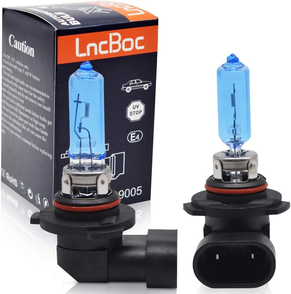 LncBoc 9005 Halogen Headlight Headlamp 55W Vehicle Super Bright Replacement for Car Auto 4300K Warm White 9005 Pack of 2