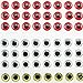 C-Pioneer 100PCS 3D Fishing Lure Eyes Red Gold Silver-8MM-Random Color