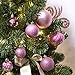 KI Store Pink Christmas Balls 20pcs 3.15-Inch Christmas Tree Decoration Ornaments for Xmas Tree Holiday Wreath Garland Decor Ornaments Hooks Included