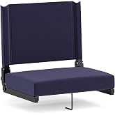Flash Furniture Grandstand Portable Stadium Seat for Bleachers or Benches, Folding Padded Stadium Chair with Carrying Handle, 500 lb. Weight Capacity, Navy