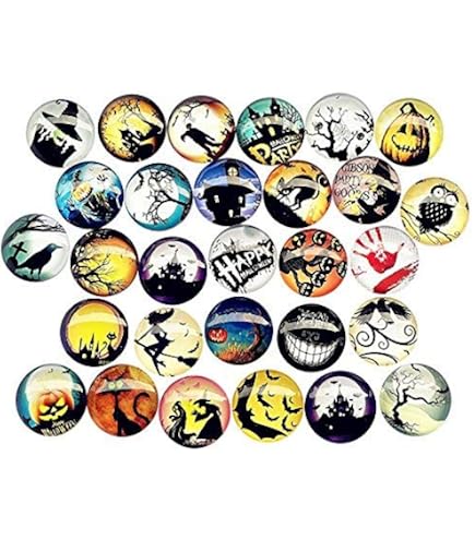Dandan DIY 20pcs Assorted Christmas Glass Cabochons - 25mm (1") Flatback Buttons, Snowman, Tree, Santa Designs