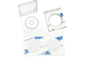 CENTMEHR PC Power Button Cover Self-Adhesive - Power Switch Cover Rectangle with Stickers to Prevent Accidental Pressing for Computer, Light Pad, TV, Dishwasher, Wash Machine (2, Φ=0.87“)
